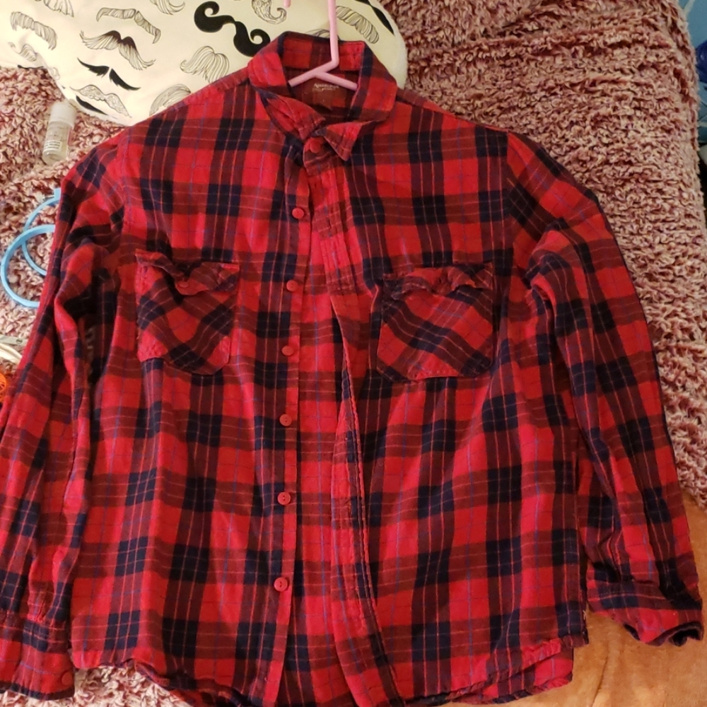 Red, Black and Blue accent flannel